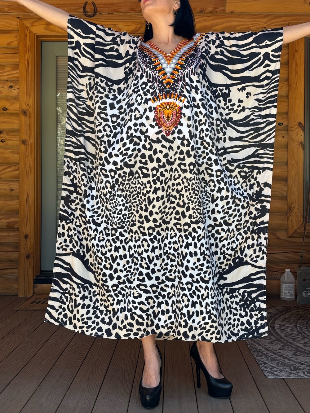 Animal print caftan